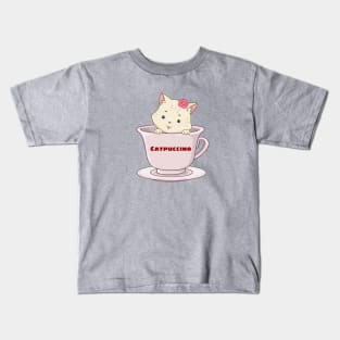 Catpuccino - Cat Pun Kids T-Shirt